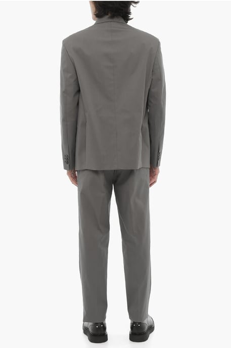 Side Vents Notch Lapel Slim Fit 3-Button Suit in Gray - Image 4