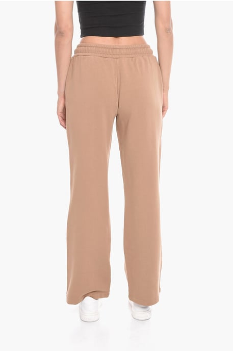Wide-leg WORKSHOP Joggers with Logo Print in Beige - Image 2