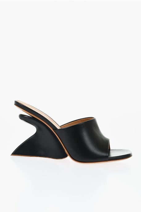 Open-Toe JUG Mules Wedge 10 cm in Black - Image 3