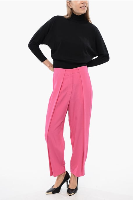 Tapered-fit High-waisted Pants in Pink - Image 3
