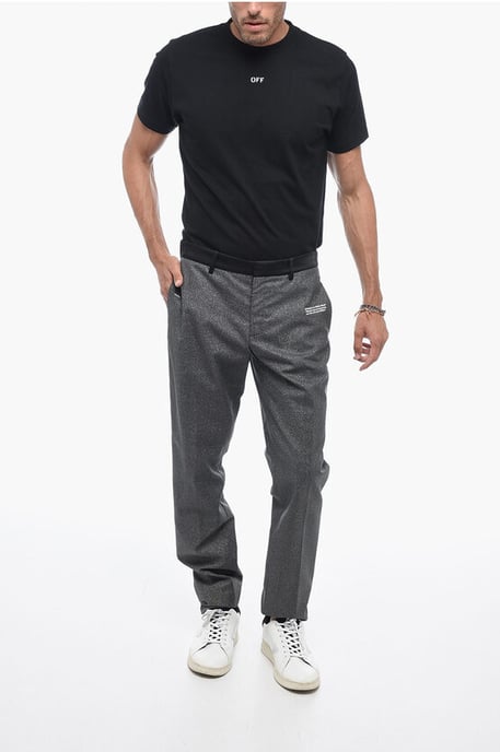 Glittery Tailoring Pants with Satin Detailing in Silver - Image 4