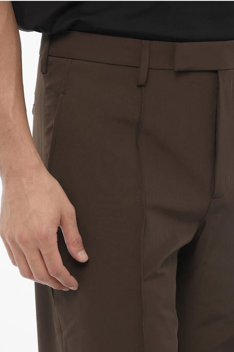 Technical-Fabric Slim Fit Pants in Brown - Image 2