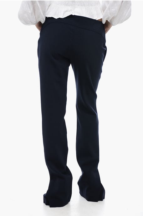 Low-Waisted Pants with Pleated Detail in Midnight blue - Image 2