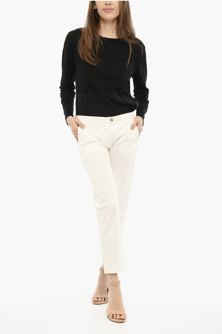 Regular Fit Pants with Split Ankle in White - Image 4