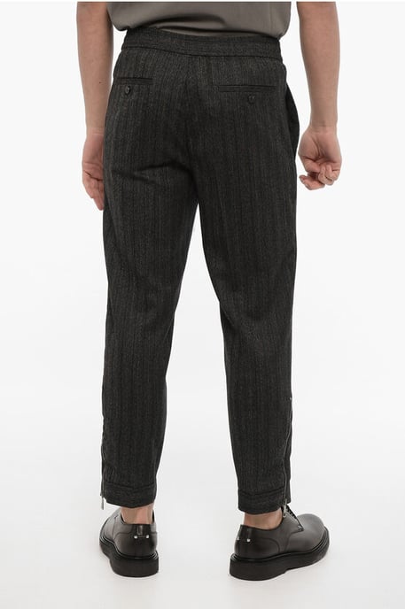 Slim Fit Virgin Wool-broek met enkelrits in grijs - Image 2