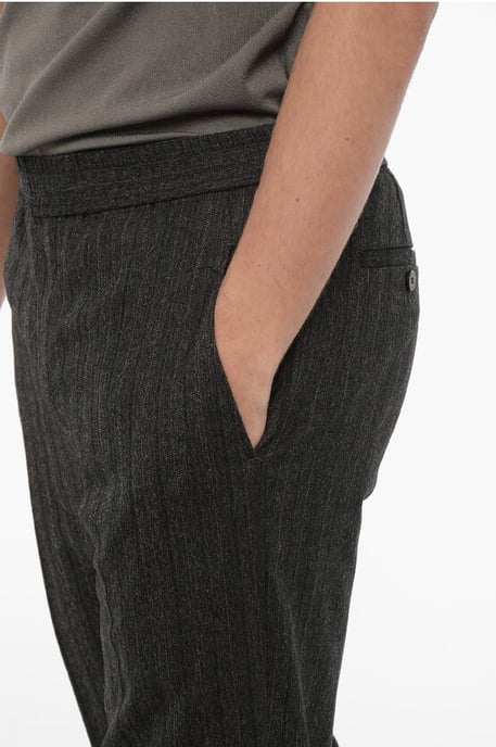 Slim Fit Virgin Wool-broek met enkelrits in grijs - Image 3