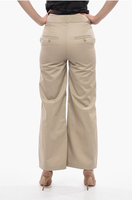 High-Waisted Straight-Fit Pants in Beige - Image 2