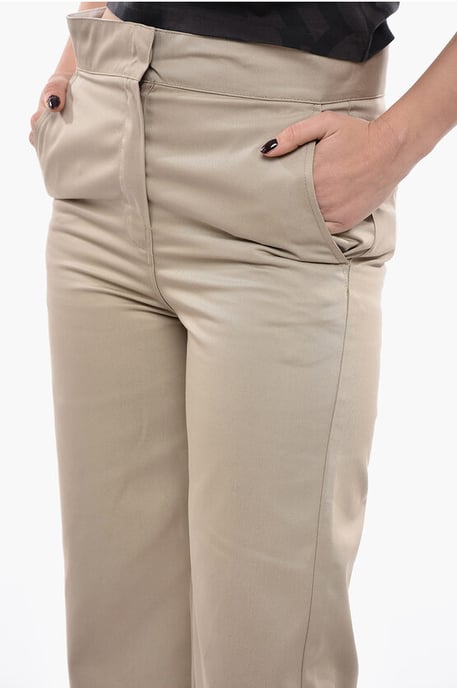 High-Waisted Straight-Fit Pants in Beige - Image 3
