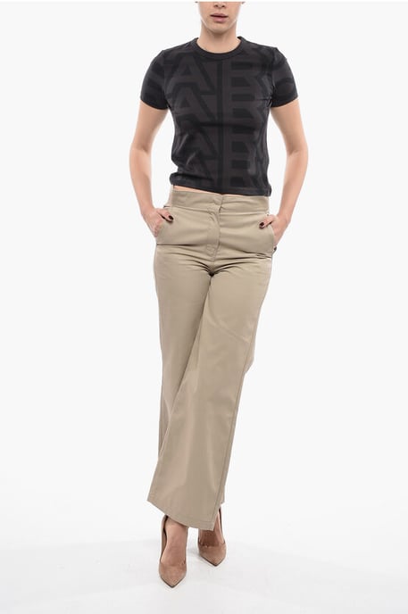 High-Waisted Straight-Fit Pants in Beige - Image 4
