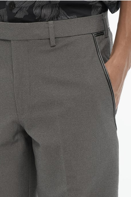 Regular Fit Slim Fit Pants with Belt Loops in Gray - Image 2