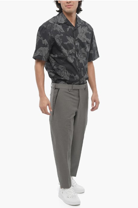 Regular Fit Slim Fit Pants with Belt Loops in Gray - Image 3