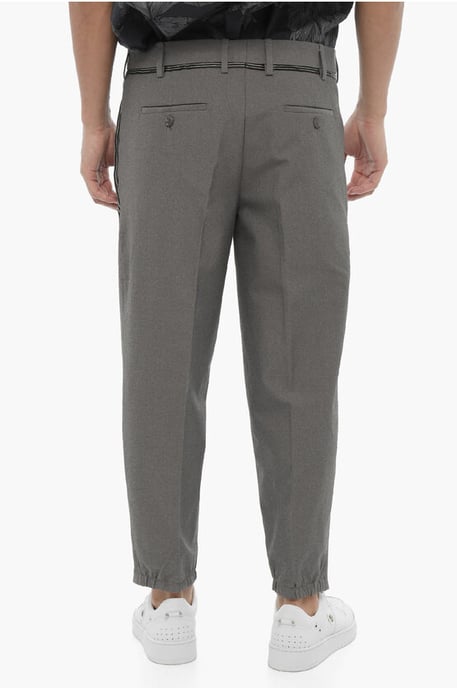 Regular Fit Slim Fit Pants with Belt Loops in Gray - Image 4