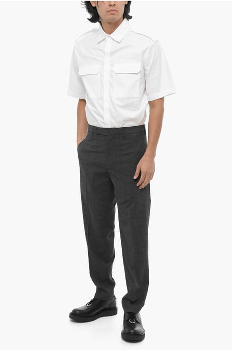 Districk Checked Slim Fit Pants in Gray - Image 3
