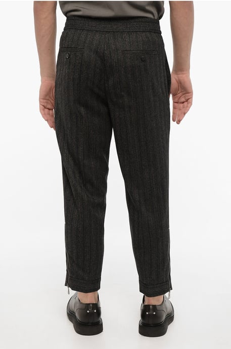Virgin Wool Slim Fit Casual Pants in Gray - Image 2