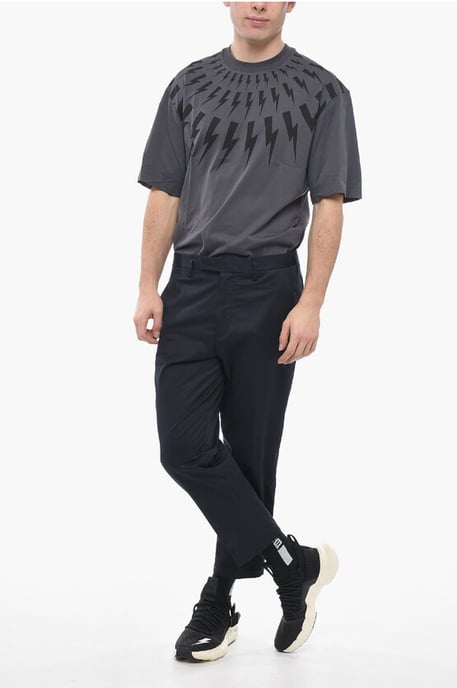 Slim Fit JAMIE Pants with Belt Loops in Blue - Image 4