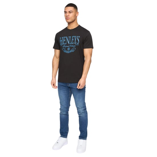 Henleys Heren Henbank T-Shirt (Zwart) - Image 3