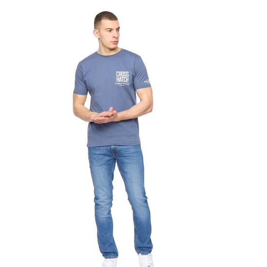 Crosshatch Heren Hoogan T-Shirt (Blauw) - Image 2