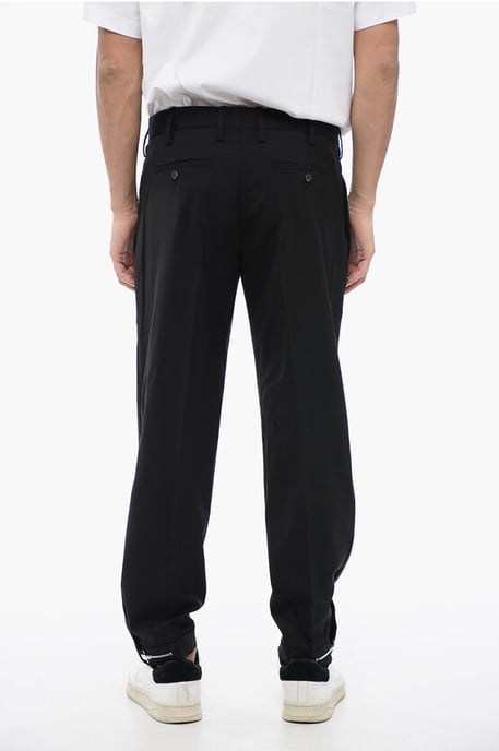 Regular Rise METAL HEM Wool Blend Pants in Black - Image 2