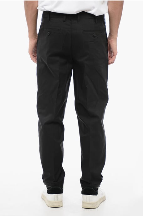 Regular Rise METAL HEM Cotton Blend Pants in Black - Image 2