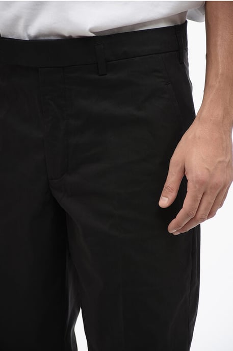 Regular Rise METAL HEM Cotton Blend Pants in Black - Image 3