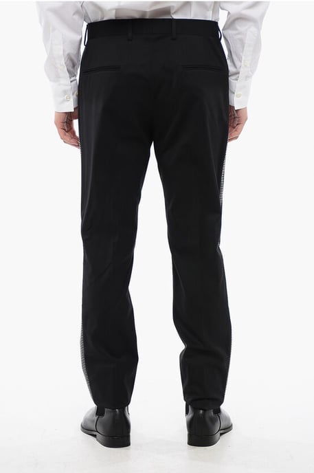 Wollen AKULIN-broek met strass-steentjes aan de zijkanten in zwart - Image 2