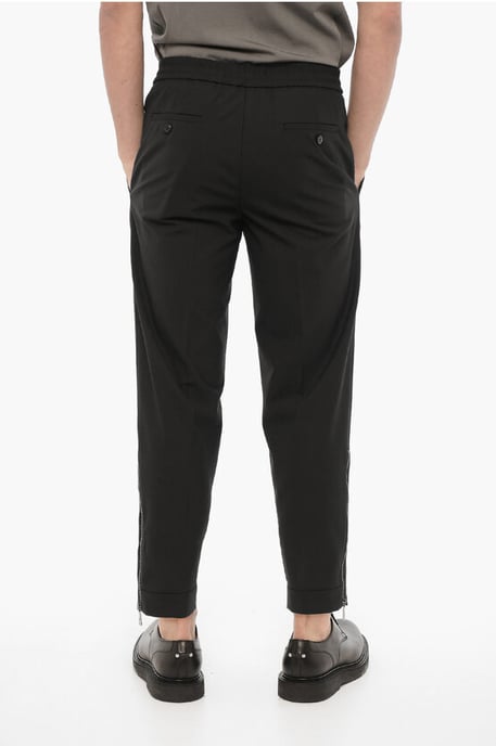 Slim Fit Pants with Ankle Zip in Black - Image 2