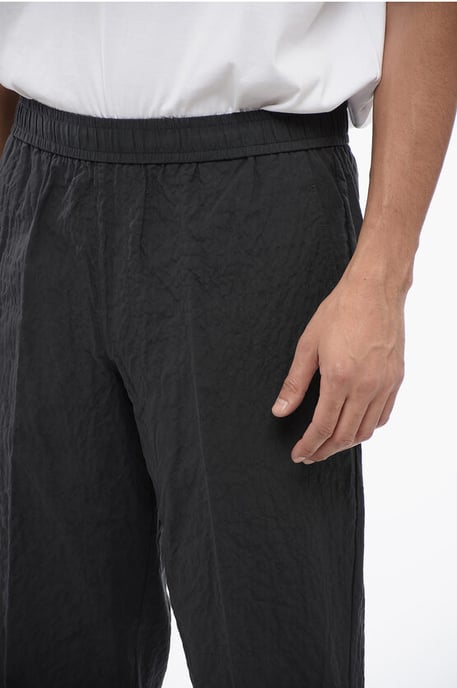 Gerimpelde katoenen REM Slim Fit-broek in grijs - Image 3