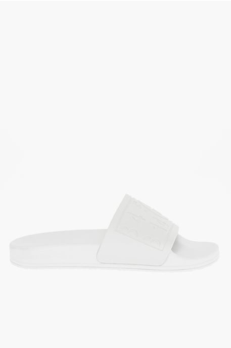 MM6 Solid Color Slides with Embossed Logo in White - Image 3