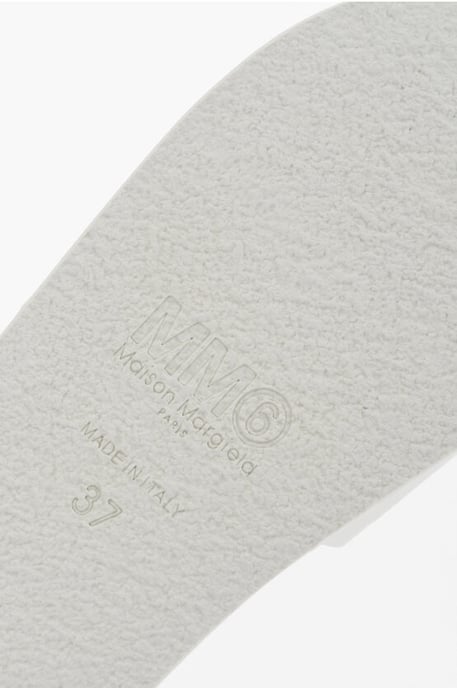 MM6 Solid Color Slides with Embossed Logo in White - Image 4