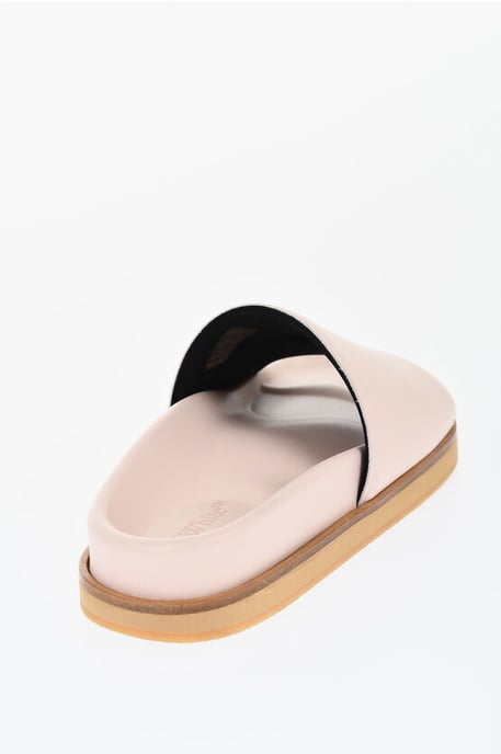 Leather OFF STAMP Slides in Pink - Image 2