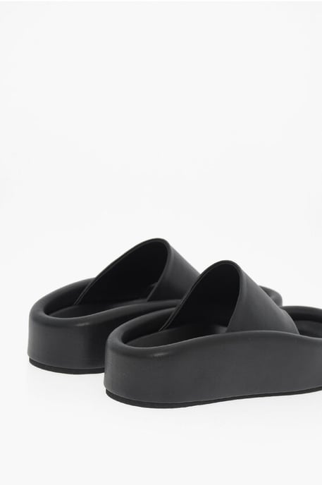 MM6 Faux Leather Thong Sandals in Black - Image 2