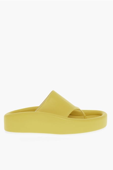 MM6 Faux Leather Thong Sandals in Yellow - Image 3