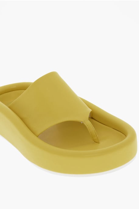 MM6 Faux Leather Thong Sandals in Yellow - Image 4