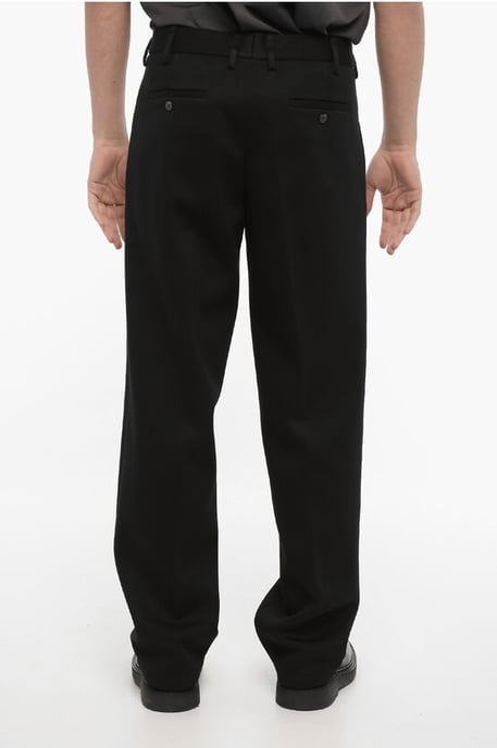 Loose Fit Neoprene Pants with Belt Loops in Black - Image 2
