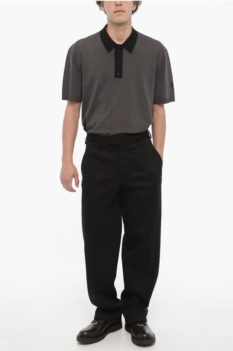Loose Fit Neoprene Pants with Belt Loops in Black - Image 4