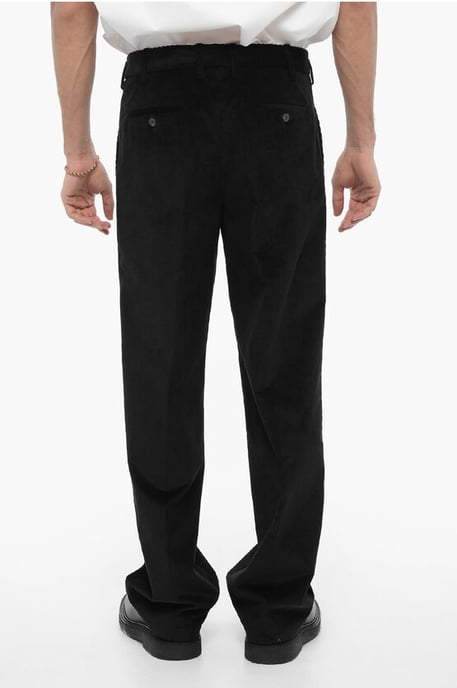 Loose Fit Corduroy Pants in Black - Image 2