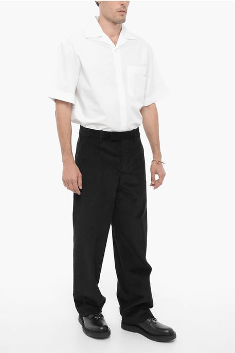 Loose Fit Corduroy Pants in Black - Image 4