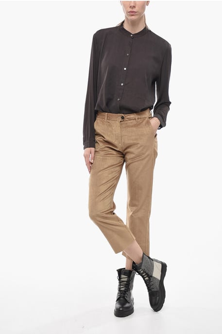 Corduroy Wide Leg Pants in Beige - Image 4
