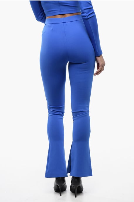 Effen legging met enkelsplit in blauw - Image 2
