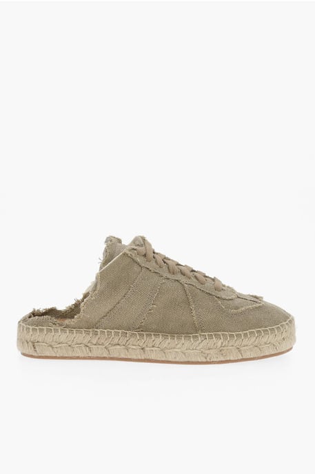 MM22 Låga Sneakers i Bomull med Öppen Baksida i Grönt - Image 3