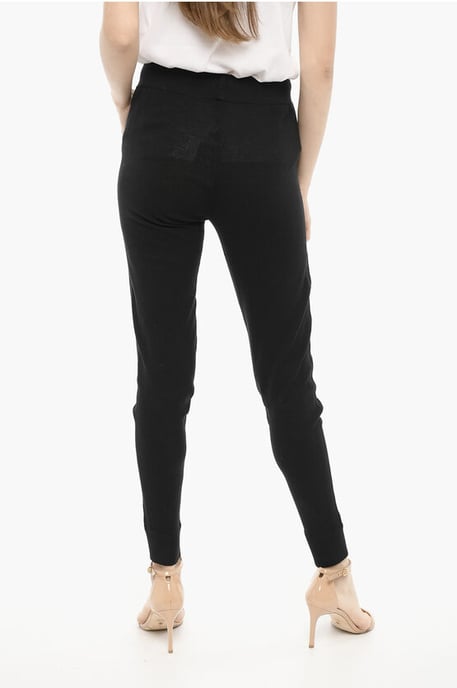 Cotton SUMMER Leggings with Side-Mesh in Black - Image 2