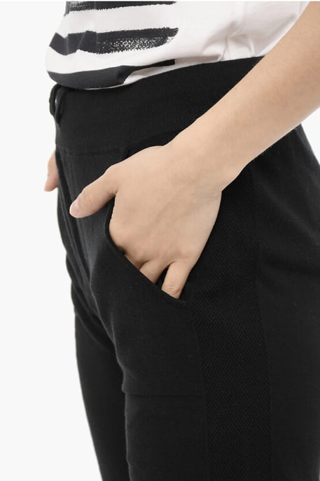 Cotton SUMMER Leggings with Side-Mesh in Black - Image 3