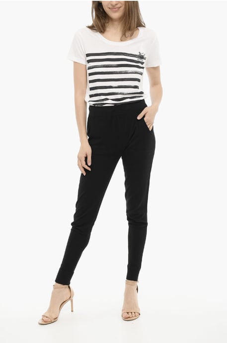 Cotton SUMMER Leggings with Side-Mesh in Black - Image 4