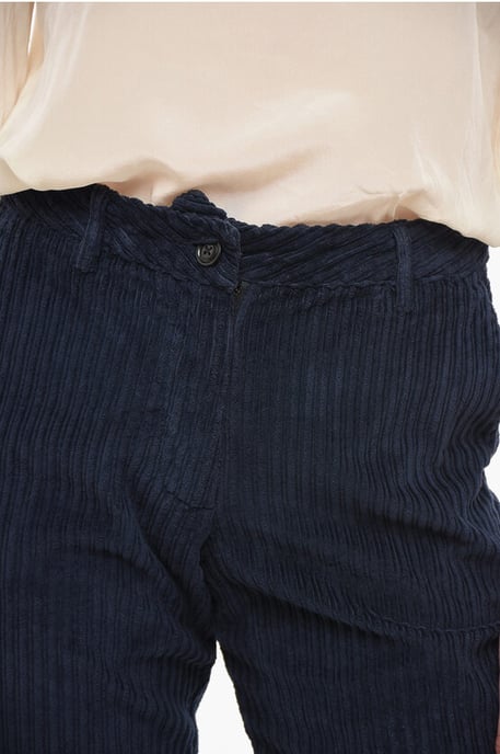 Wide fit Corduroy Pants in Blue - Image 3