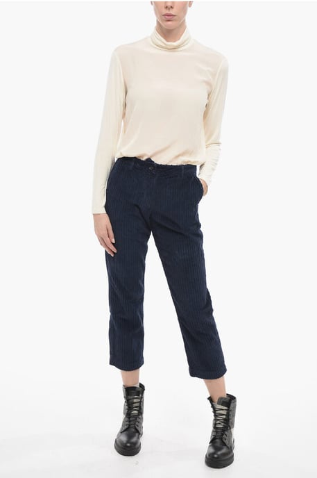 Wide fit Corduroy Pants in Blue - Image 4