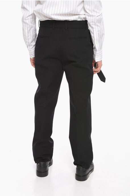 SEASONAL Belted BUCKLE DRY Wool Pants in Black - Image 2