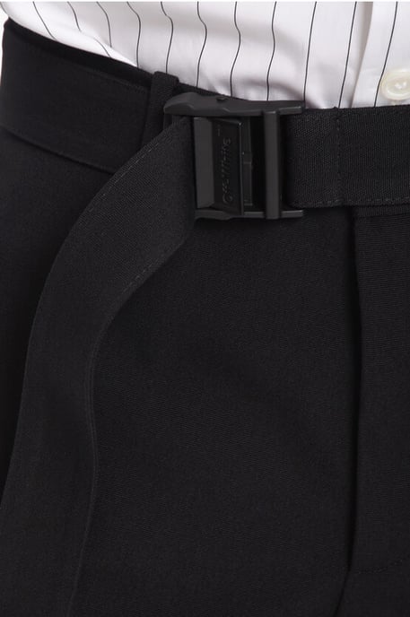 SEASONAL Belted BUCKLE DRY Wool Pants in Black - Image 4