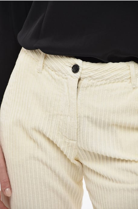 Corduroy Wide Leg Pants in White - Image 3