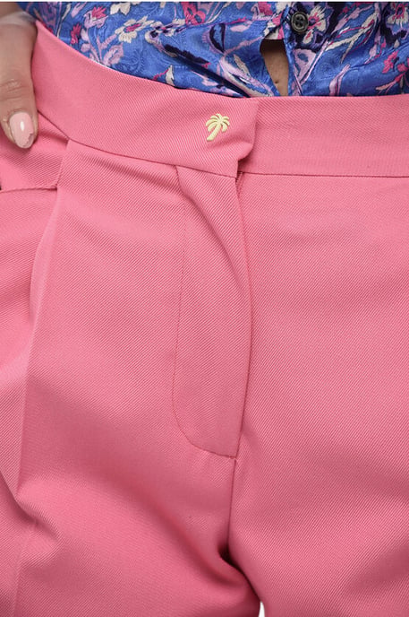 Pleated MIAMI Wide-Fit Pants in Pink - Image 3