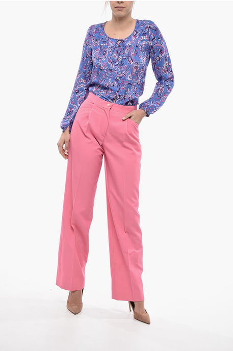 Pleated MIAMI Wide-Fit Pants in Pink - Image 4